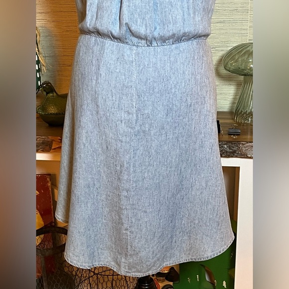 VERONICA BEARD Allison Lakeshore Chambray Front Tie Mini Dress Blue Size 2 NWT - Picture 8 of 12